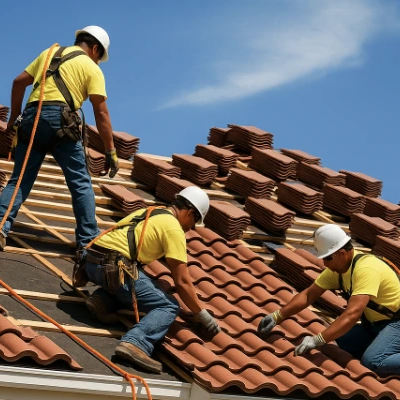 Tile Roofing Being Installed (1)