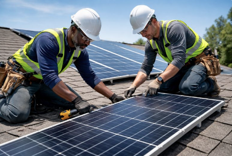 Solar reset to repair roof leaks under solar panels on a tile roof in Corona CA