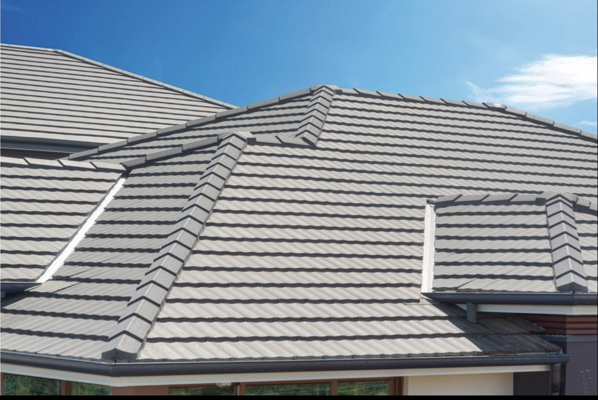 Concrete tile roof installed on a residential home in Riverside California featuring the Canyon Crest tile profile designed for Inland Empire heat