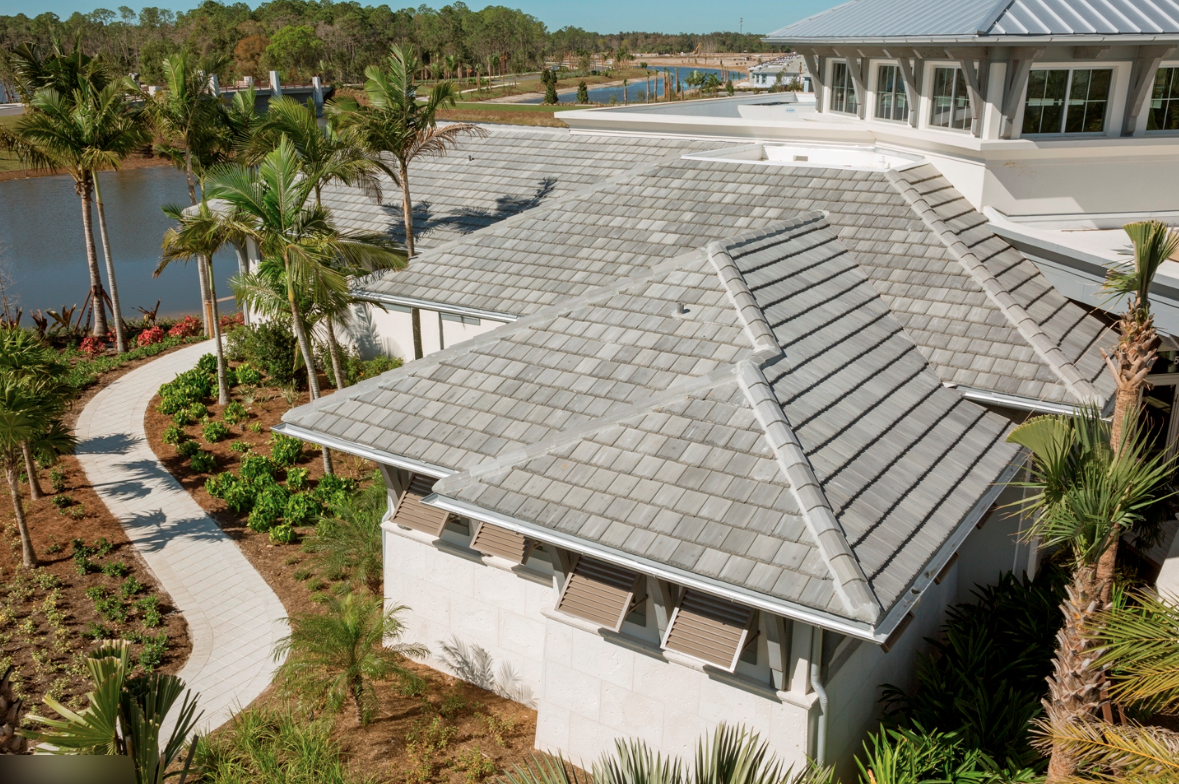 Modern concrete tile roof installed on a residential home in Canyon Lake, California, designed for Inland Empire heat and long-term durability.