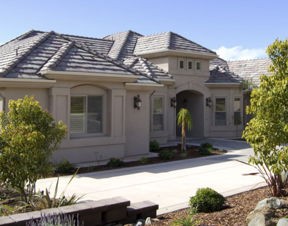 Concrete tile roof installed on a residential home in Corona, California, designed for Inland Empire heat and long-term durability.