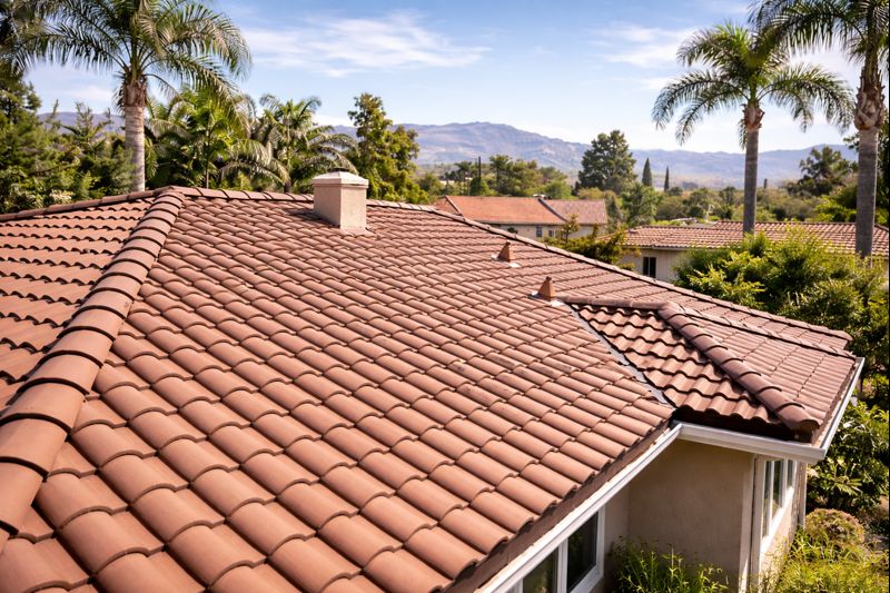 Finished tile roof installed by Berry Roofing & Solar in Riverside California